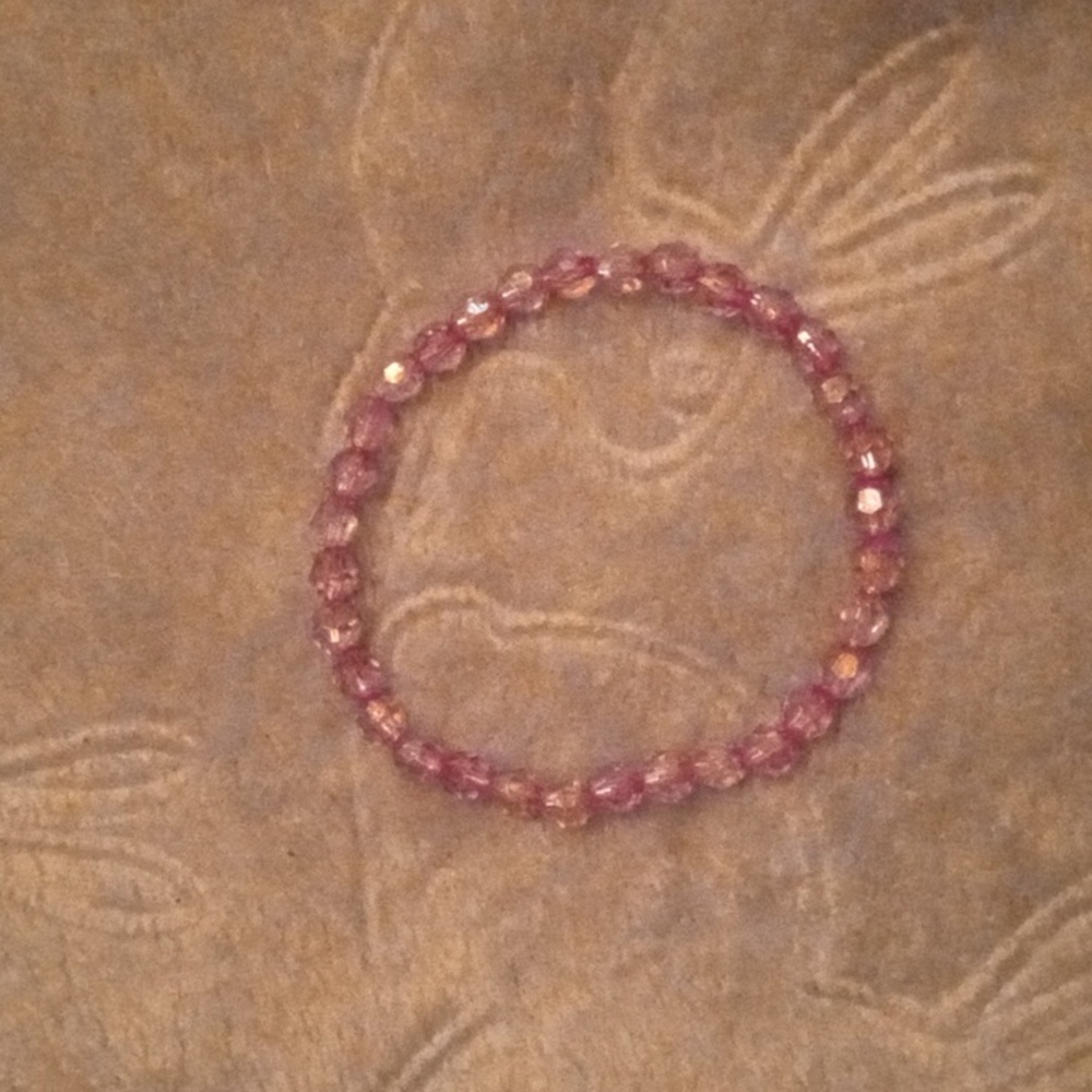 Minimalist handmade shiny and iridescent fun casual light purple bracelet